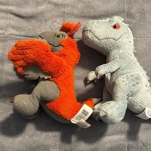 2 Jurassic park dinosaur stuffies